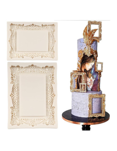 Moldes de Silicona Barrocos FCKEMLDS Set de 2 para Pasteles