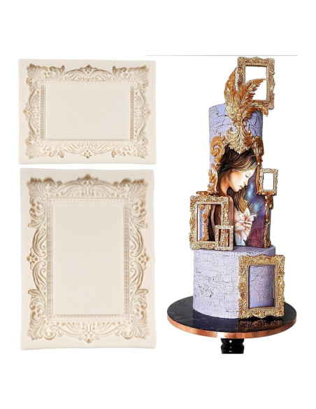 Moldes de Silicona Barrocos FCKEMLDS Set de 2 para Pasteles