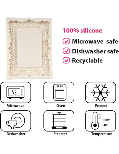 Moldes de Silicona Barrocos FCKEMLDS Set de 2 para Pasteles