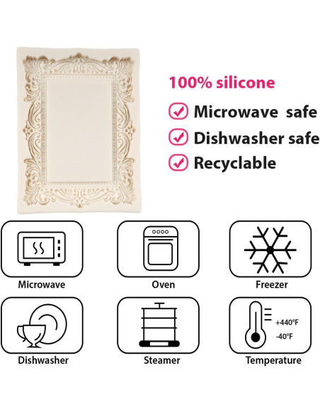 Moldes de Silicona Barrocos FCKEMLDS Set de 2 para Pasteles