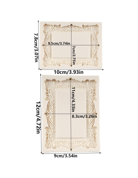 Moldes de Silicona Barrocos FCKEMLDS Set de 2 para Pasteles