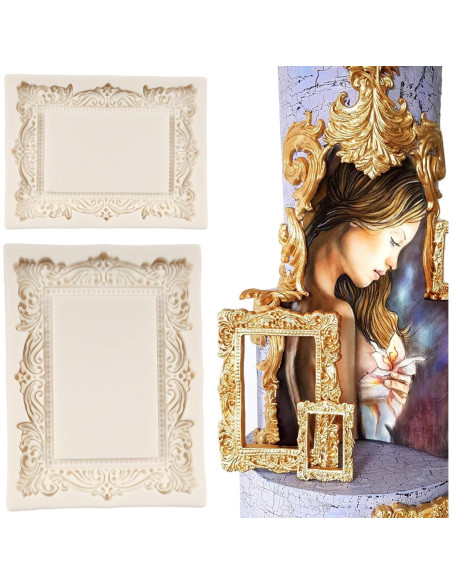 Moldes de Silicona Barrocos FCKEMLDS Set de 2 para Pasteles