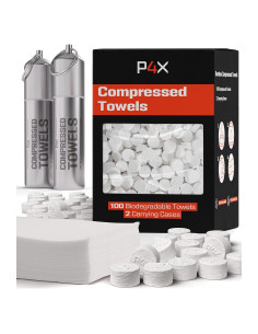 Toallas Comprimidas de Bambú PREPARED4X - 100 Unidades para Camping