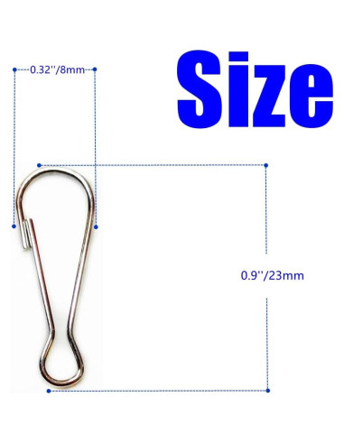 250 Ganchos de Resorte Niquelados i-CHONY 23x8mm
