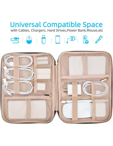Estuche Organizador de Cables NISHEL Azul Egeo 26.7x19.1cm