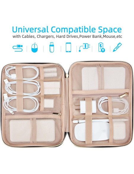 Estuche Organizador de Cables NISHEL Azul Egeo 26.7x19.1cm