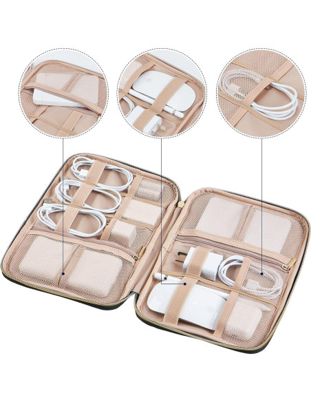 Estuche Organizador de Cables NISHEL Azul Egeo 26.7x19.1cm