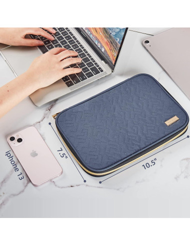 Estuche Organizador de Cables NISHEL Azul Egeo 26.7x19.1cm