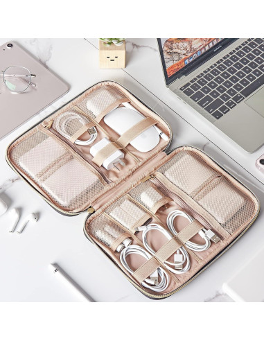 Estuche Organizador de Cables NISHEL Azul Egeo 26.7x19.1cm