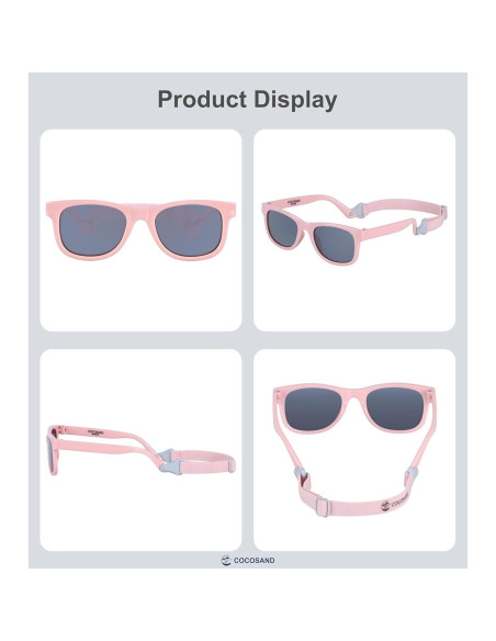 Gafas de sol flexibles COCOSAND para bebés 0-24 meses UV