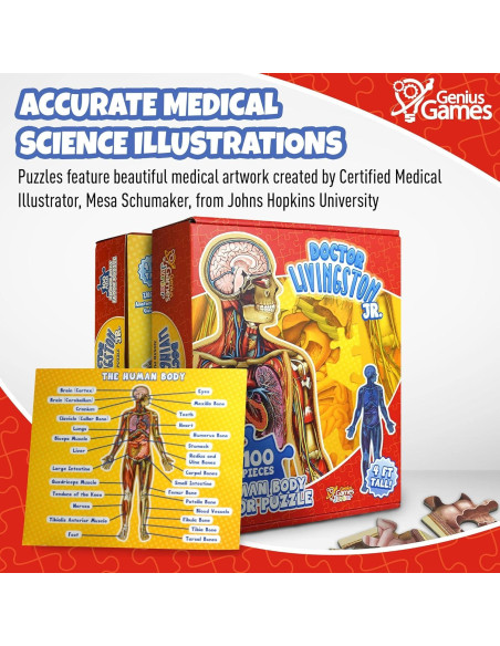 Rompecabezas de Anatomía Humana Genius Games 100 Piezas
