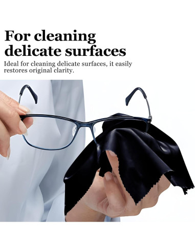 10 Paños de Microfibra Suede Hbxdeco 20x20 cm Negro