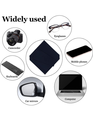 10 Paños de Microfibra Suede Hbxdeco 20x20 cm Negro