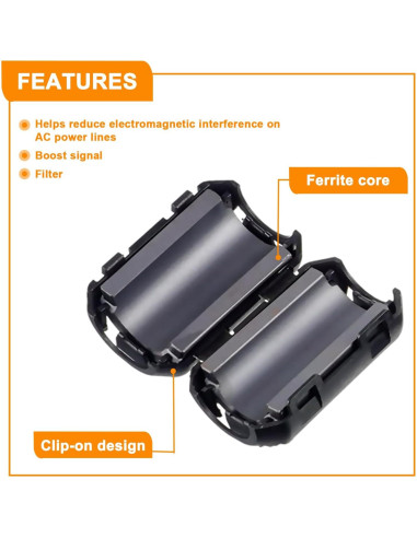 60 Clips de Ferrita RFI EMI Huarew para Cables 3.5 a 13 mm