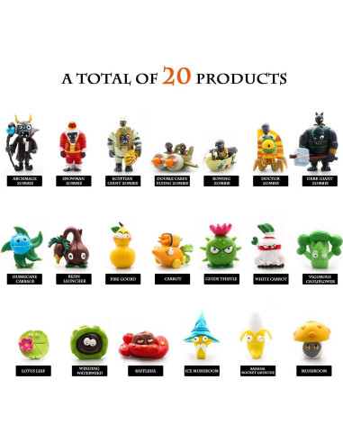 Set de Juguetes PVZ Maikerry 20 Piezas PVC para Niños
