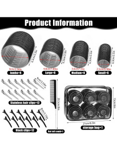 Juego de Rulos Autoadhesivos Obeoby - 50 Piezas en 4 Tamaños 2