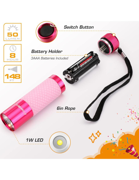 Linternas LED Mini EverBrite - Paquete de 3, Aluminio, 50 Lúmenes