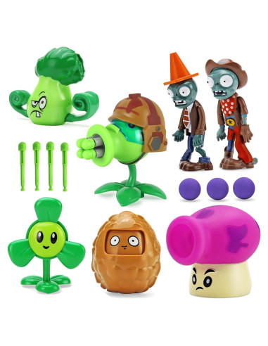 Juguetes de Plantas y Zombies JHESAO 7 PCS Figuras de Acción