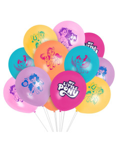 Suministros de Fiesta My Little Pony - Paquete de 12 Globos y Decoraciones