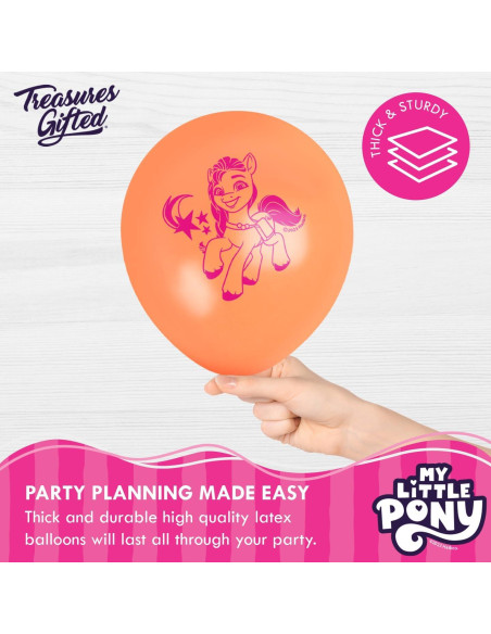 Suministros de Fiesta My Little Pony - Paquete de 12 Globos y Decoraciones