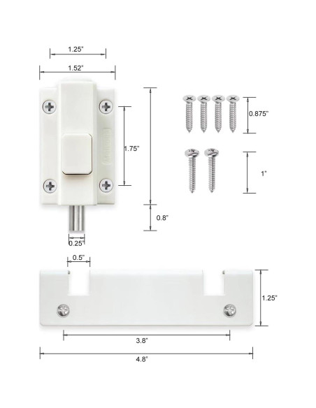 Cerradura de Seguridad para Puertas Corredizas SDGINA - Blanca Cerradura de Seguridad para Puertas Corredizas SDGINA - Blanca