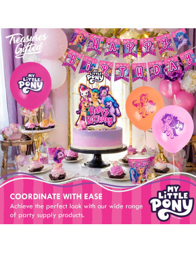 Suministros de Fiesta My Little Pony - Paquete de 12 Globos y Decoraciones