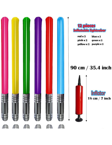 Juego de 13 Espadas de Luz Inflables Smilixin 78,74 cm