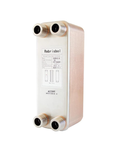 Intercambiador de Calor de Placas Soldadas Rebrisbol 20 Placas 3"x8"