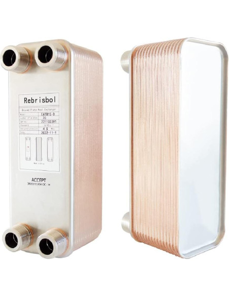 Intercambiador de Calor de Placas Soldadas Rebrisbol 20 Placas 3"x8"