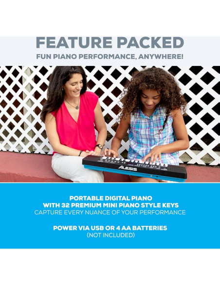 Piano Digital Alesis Melody 32 - 32 Teclas, 300 Sonidos, USB-MIDI