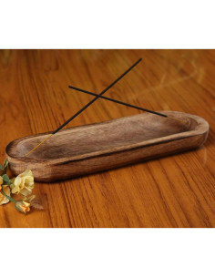 Soporte de Incienso TOSQP27 de Madera 28 cm Captador de Cenizas 2