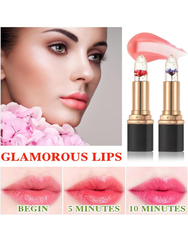 Set 2 Pcs Barra de Labios Mágica Cambia Color pH Aloe Vera