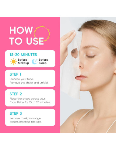 Set de Mascarillas Faciales de Frutas QUIYUM - 25 Piezas Hidratantes