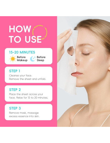 Set de Mascarillas Faciales de Frutas QUIYUM - 25 Piezas Hidratantes