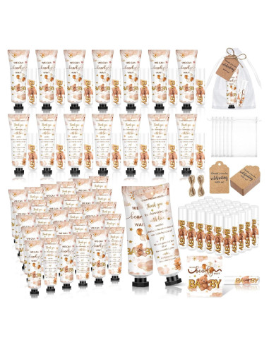 50 Sets Loción de Manos y Bálsamo Labial Dimsile Oso