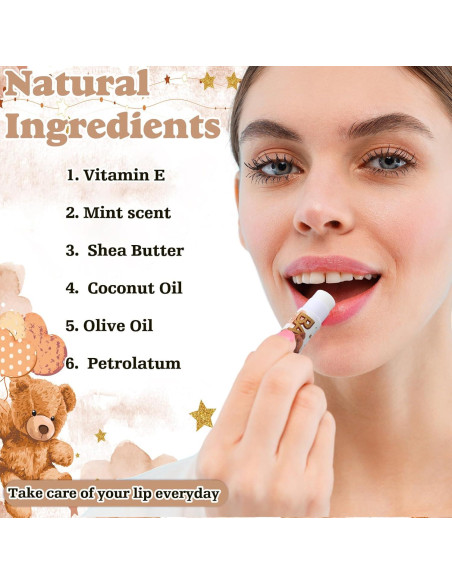 50 Sets Loción de Manos y Bálsamo Labial Dimsile Oso