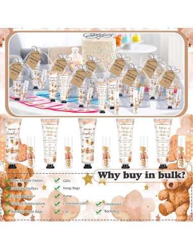 50 Sets Loción de Manos y Bálsamo Labial Dimsile Oso