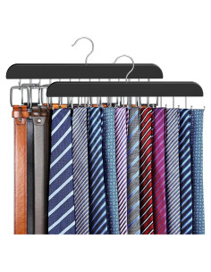 Perchero de Corbatas y Cinturones Resovo 2 en 1 Plegable
