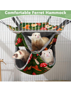Hamaca para Hurones Glittme 3 Capas Suave y Lavable 2