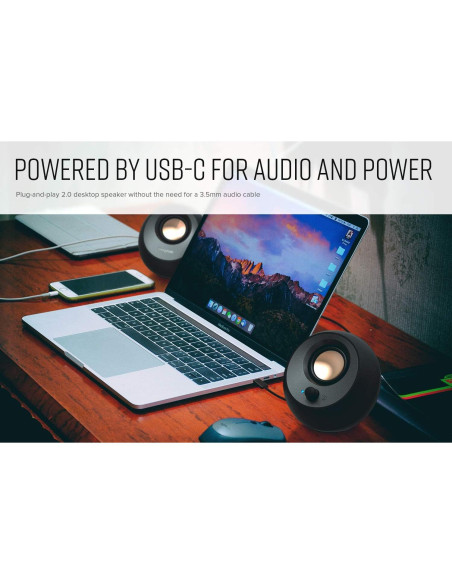 Altavoces Creative Pebble V3 2.0 USB-C Bluetooth 5.0 8W