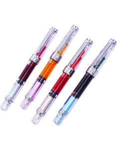 Pluma Fuente Lanxivi 3008 Punta Fina Acabado Plateado 4 Unidades 2