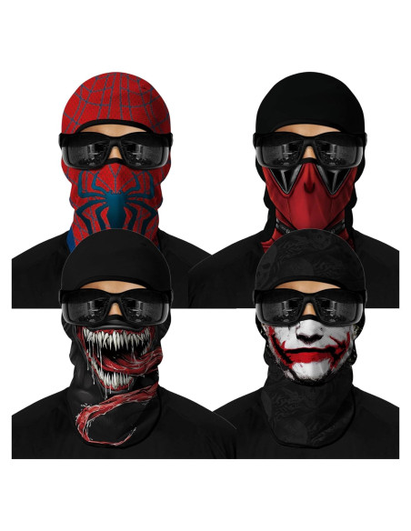 4PCS Máscara Balaclava Unisex de Poliéster para Deportes