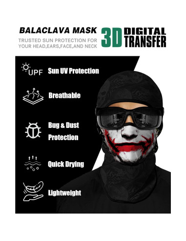4PCS Máscara Balaclava Unisex de Poliéster para Deportes