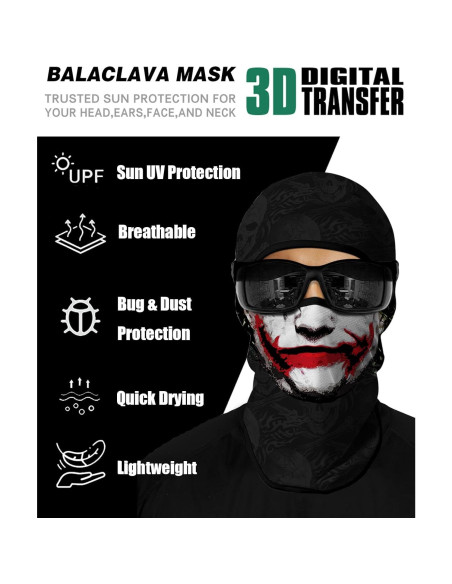 4PCS Máscara Balaclava Unisex de Poliéster para Deportes