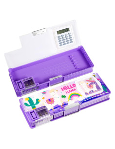 Estuche de Lápices Multifuncional Henoyso Alpaca con Calculadora
