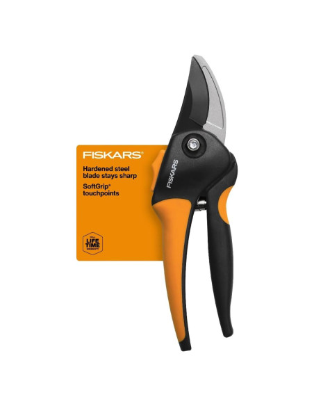 Tijeras de podar Fiskars SoftGrip, acero, 1.6 cm, ergonómicas