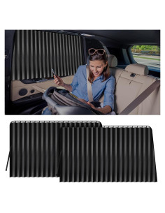 Cortinas Laterales para Auto XCBYT 2 Pcs 99% Protección UV