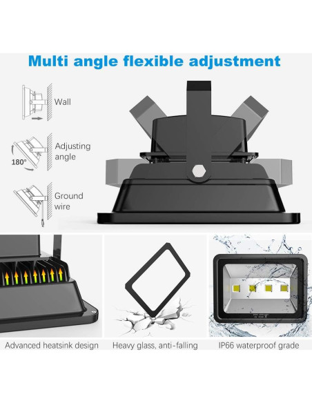Luz de Inundación LED 200W Southlevy 20000lm IP66 Exterior