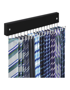 Perchero de Corbatas Montado en Pared Lomrsiul Negro 18 Ganchos