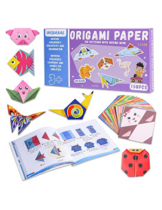 Kit de Papel Origami 158 Hojas WOJASAL para Niños 5-12 Años